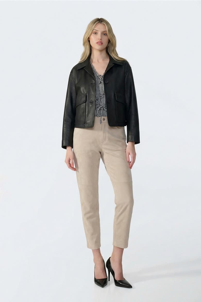 Suede Trousers, Alternate, color, Beige