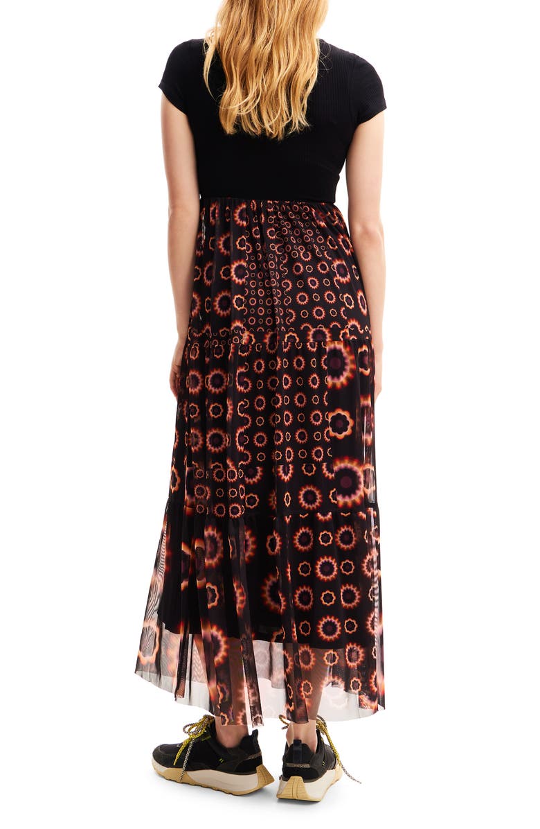 Desigual Geometric Print Combination Midi Dress, Alternate, color,