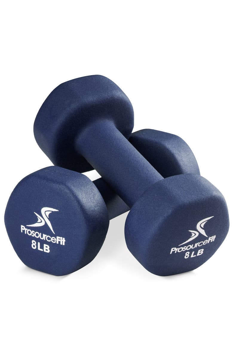 ProsourceFit Neoprene Dumbbells, Pair, Main, color, 8 Lb