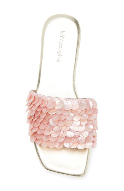Jeffrey Campbell Fishy Slide Sandal In Coral Gold Combo