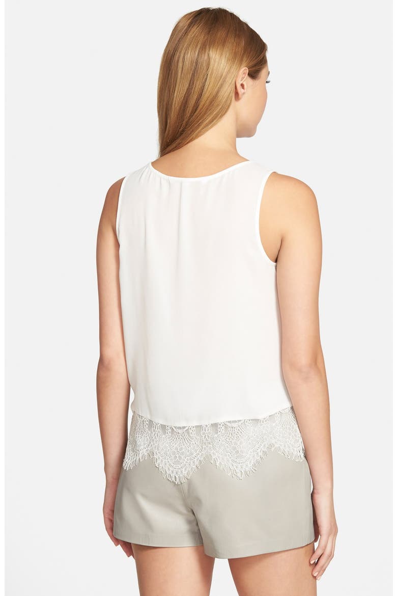 'Sierra' Lace Trim Tank, Alternate, color, IVORY