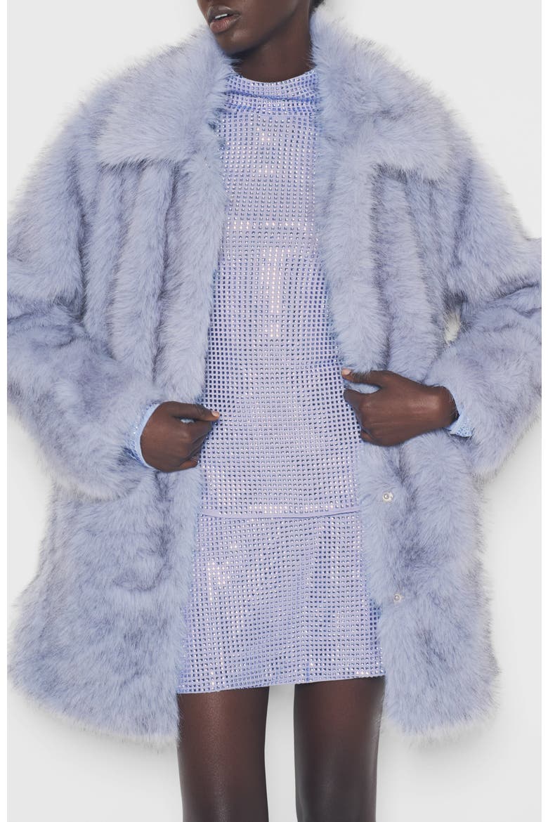 Billie Faux Fur Jacket, Alternate, color, Celestial Blue