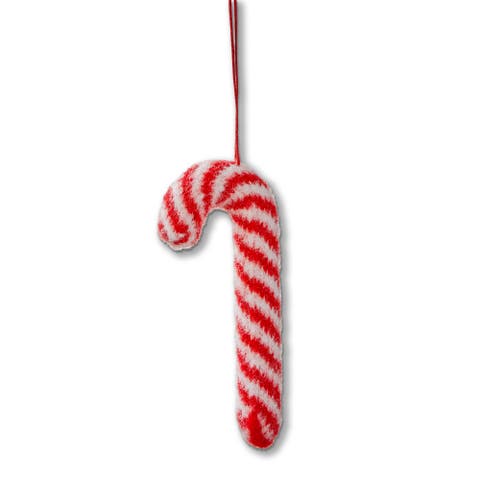 Red Wool Candy Cane Christmas Tree Ornament Easy Clean