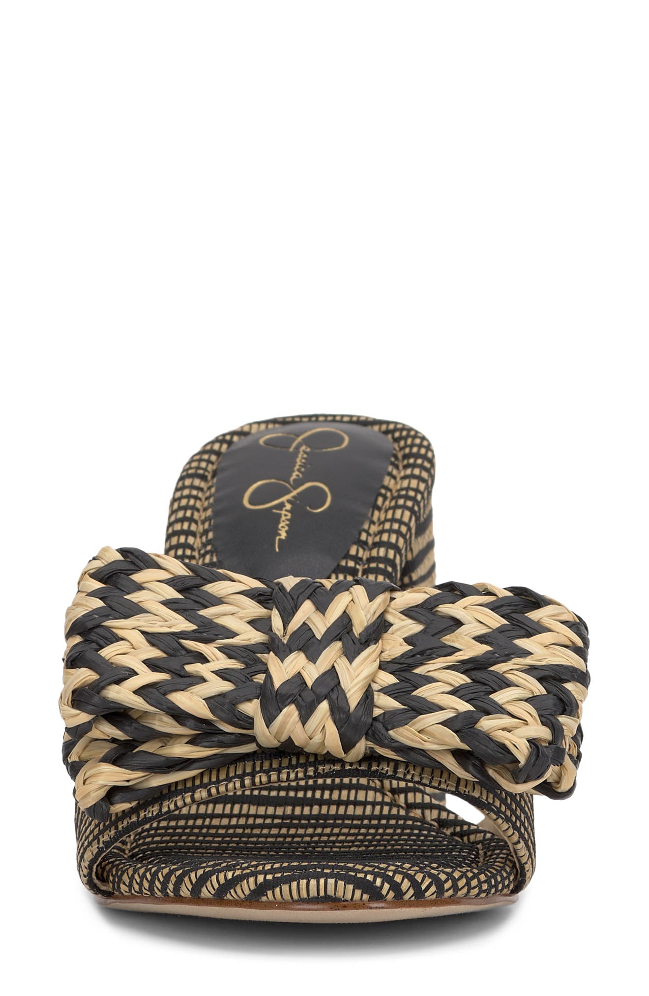 Jessica Simpson Romilda Raffia Sandal, Alternate, color, Natural/ Black