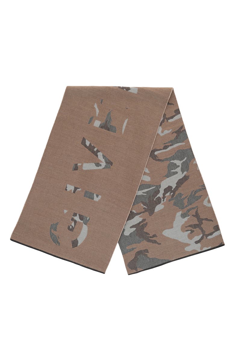 Givenchy Camo Logo Wool Scarf, Alternate, color, 