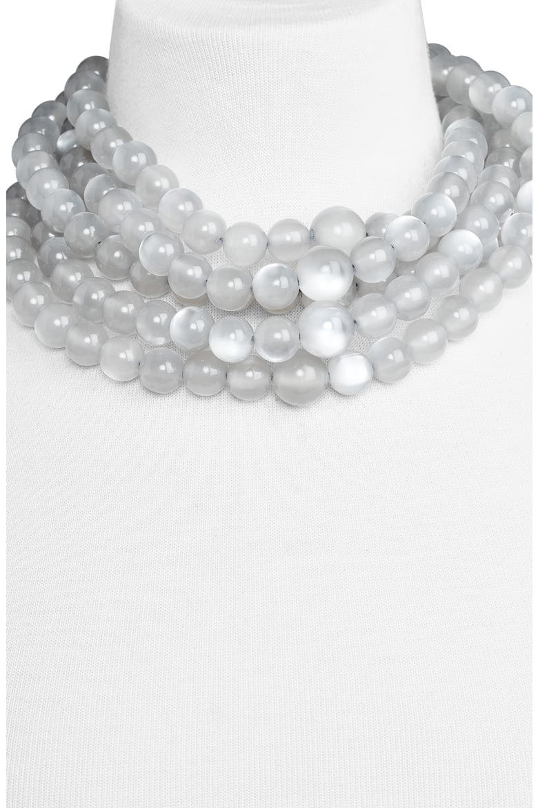 Cassarah Beaded Multistrand Necklace, Alternate, color, GRAY