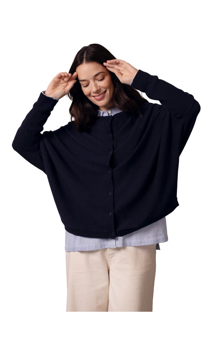 Celtic & Co. Fine Knit Merino Cardigan, Alternate, color, Navy