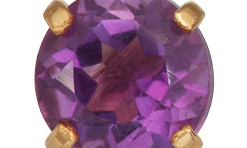 Fzn Gemstone Stud Earrings In Purple