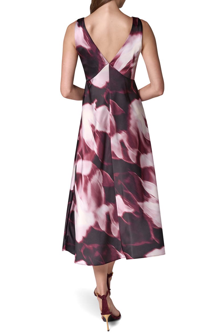 Abstract Floral Satin Charmeuse Slipdress, Alternate, color, BK CHRRY M
