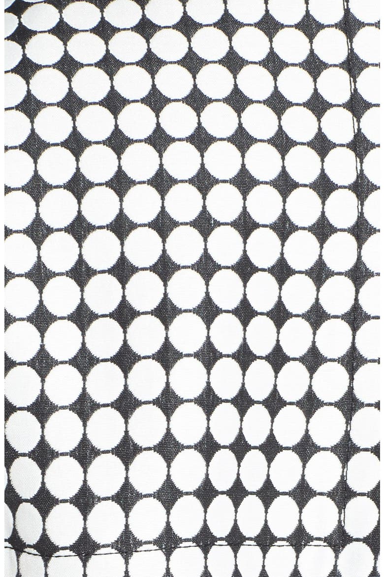 Dot Print Asymmetric Trench Coat, Alternate, color, NATURAL BLACK