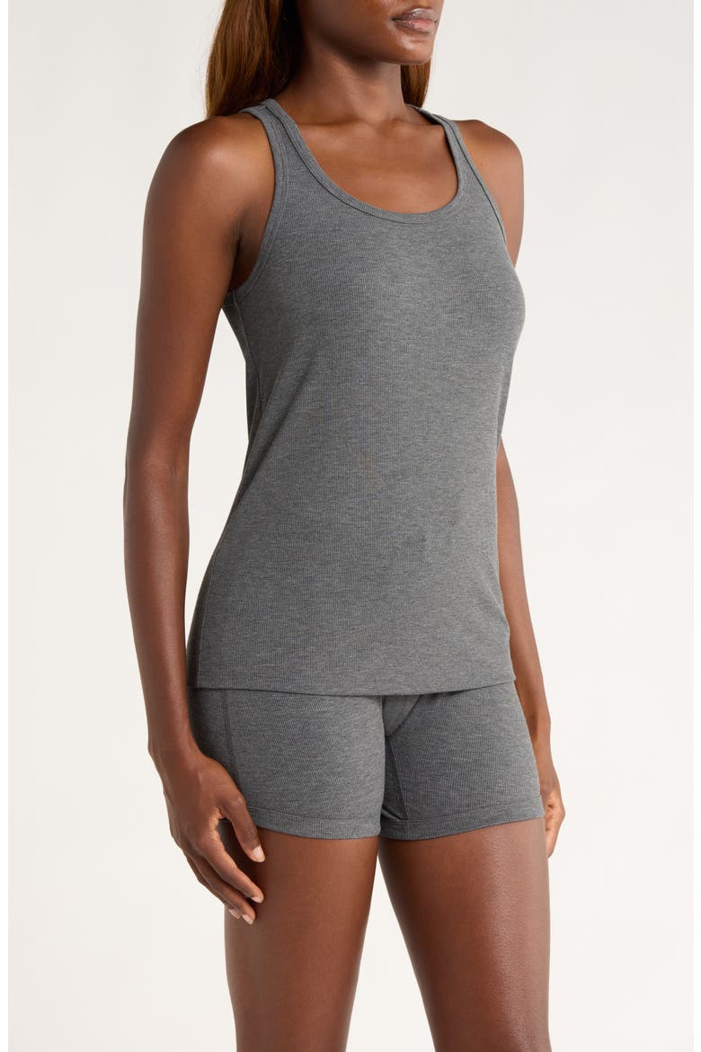 Power Rib Tank Top, Alternate, color, HEATHER GRAY
