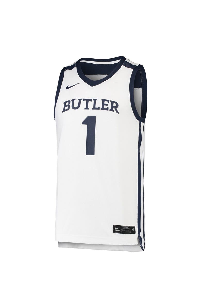 Nike Men's Nike #1 White Butler Bulldogs Team Replica Basketball Jersey, Alternate, color, White