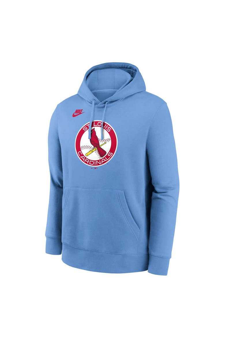 Men's Nike Light Blue St. Louis Cardinals Cooperstown Collection Logo Club Pullover Hoodie, Alternate, color, Light Blue