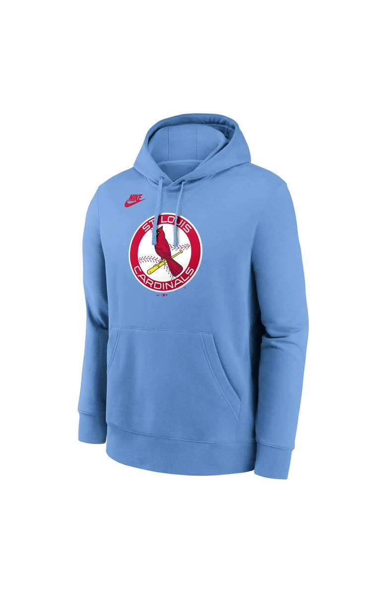Nike Men's Nike Light Blue St. Louis Cardinals Cooperstown Collection Logo Club Pullover Hoodie, Alternate, color, 
