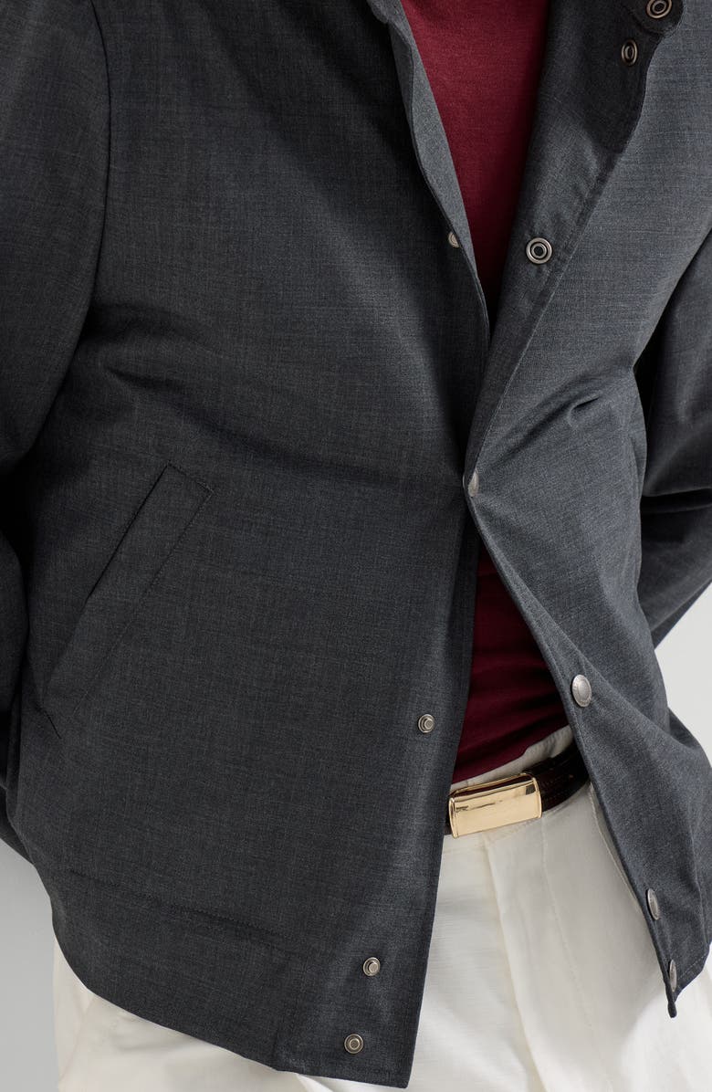 Brunello Cucinelli Virgin wool fresco outerwear jacket, Alternate, color, Dark Grey