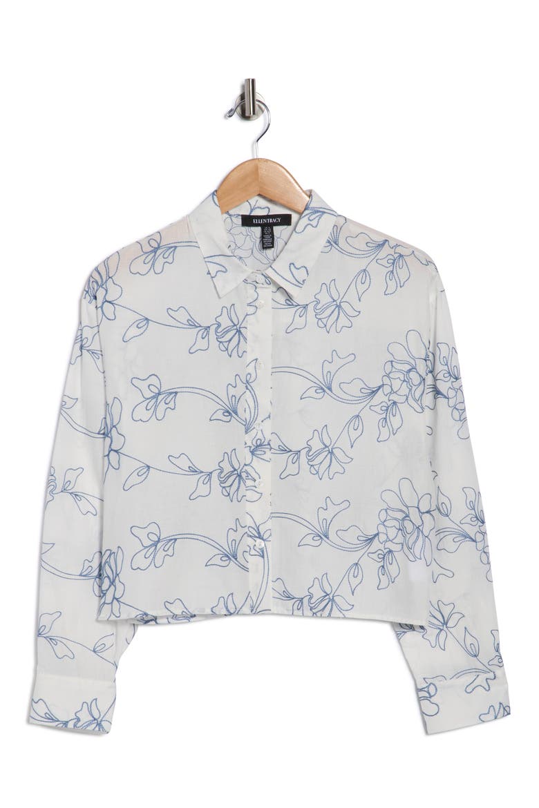 Embroidered Cotton Top, Alternate, color, WHITE