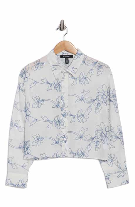 Ellen Tracy Embroidered Cotton Top