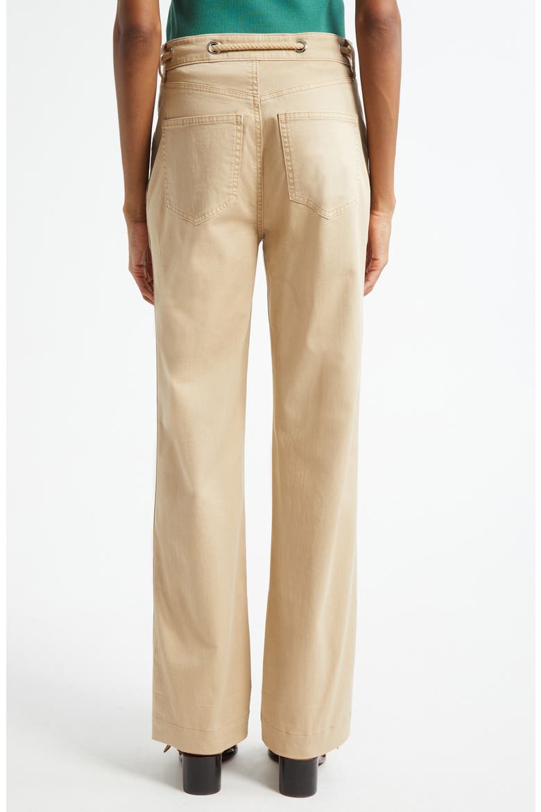 Heather Rope Drawstring Stretch Cotton Blend Pants, Alternate, color, STONE KHAKI