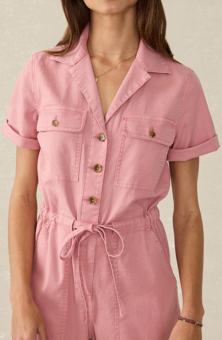 Faherty Raven Utility Twill Jumpsuit, Alternate, color, Baroque Rose