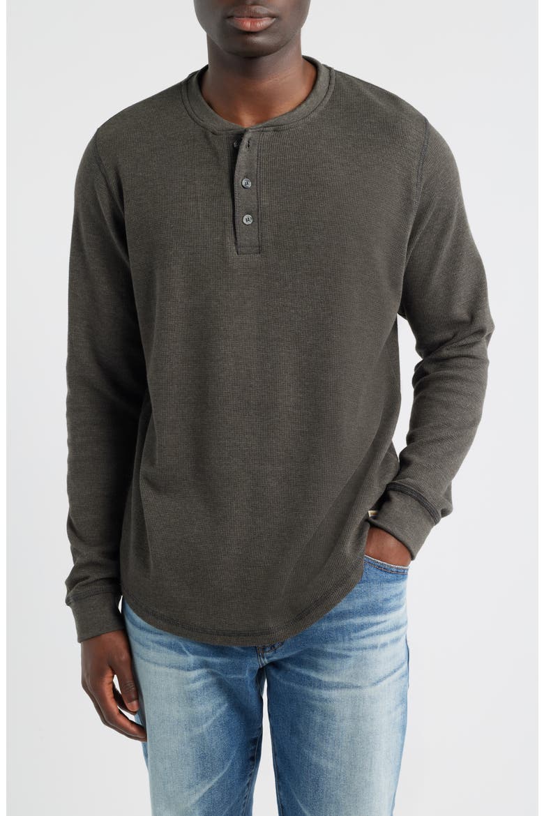Calico Waffle Stitch Henley, Main, color, CHARCOAL HEATHER
