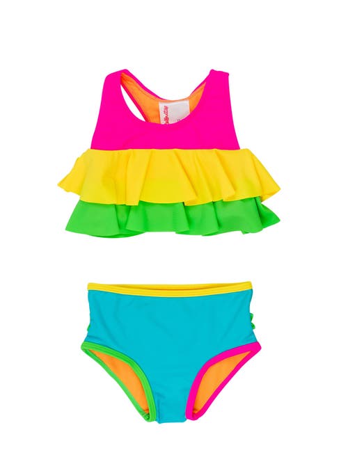 Rufflebutts Upf50 Flounce Bikini In Multi