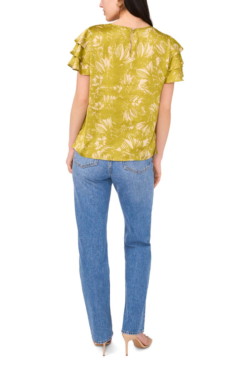 Vince Camuto Tiered Ruffle Sleeve Top, Alternate, color, Green Oasis