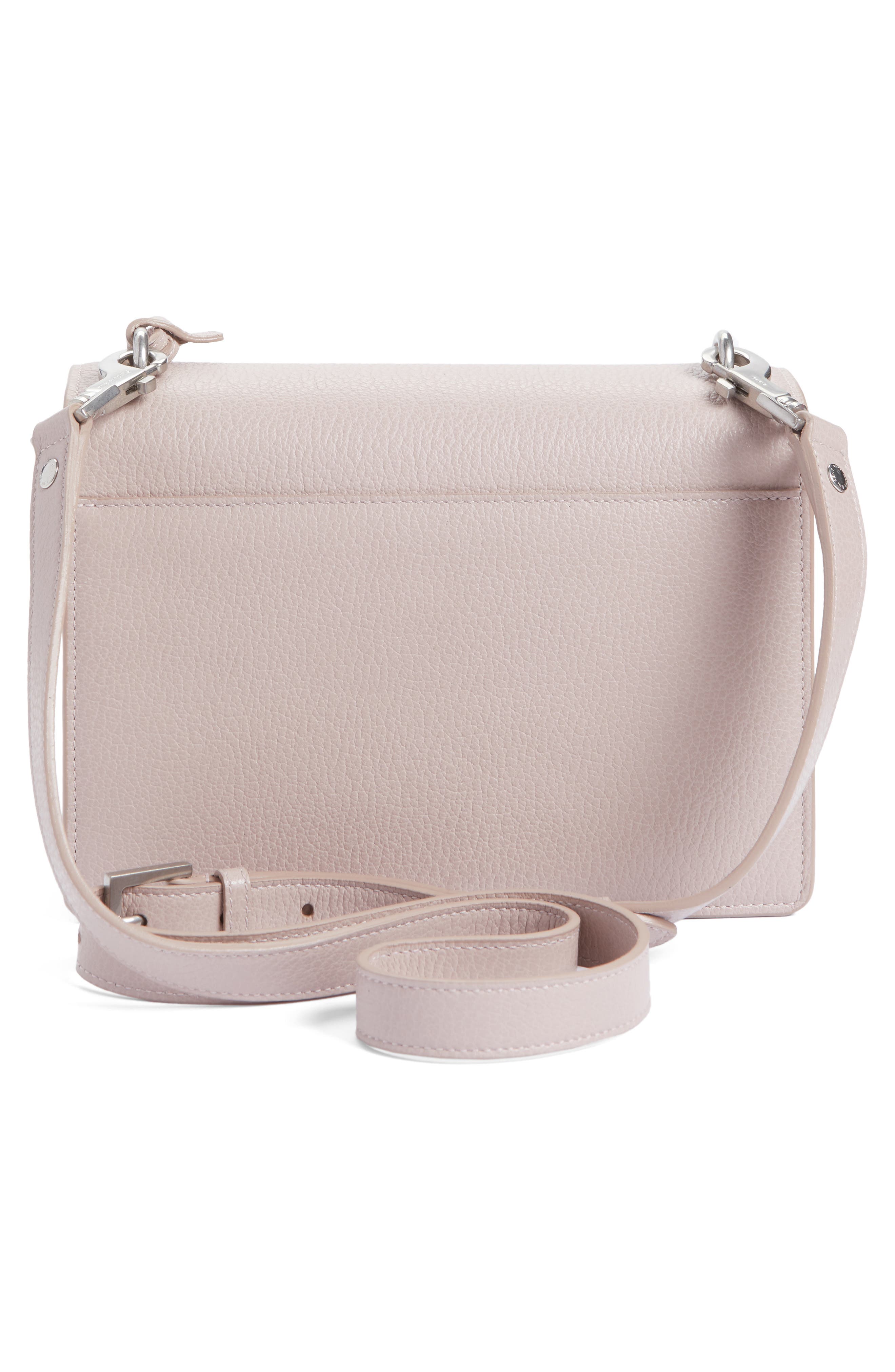 Saint Laurent Medium Sunset Grained Leather Shoulder Bag, Alternate, color, Rose Poudre