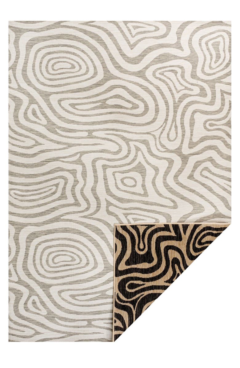 JONATHAN Y Eryx Modern Bohemian Abstract Organic Reversible Machine-Washable Indoor/Outdoor Area Rug, Main, color, Gray/Cream