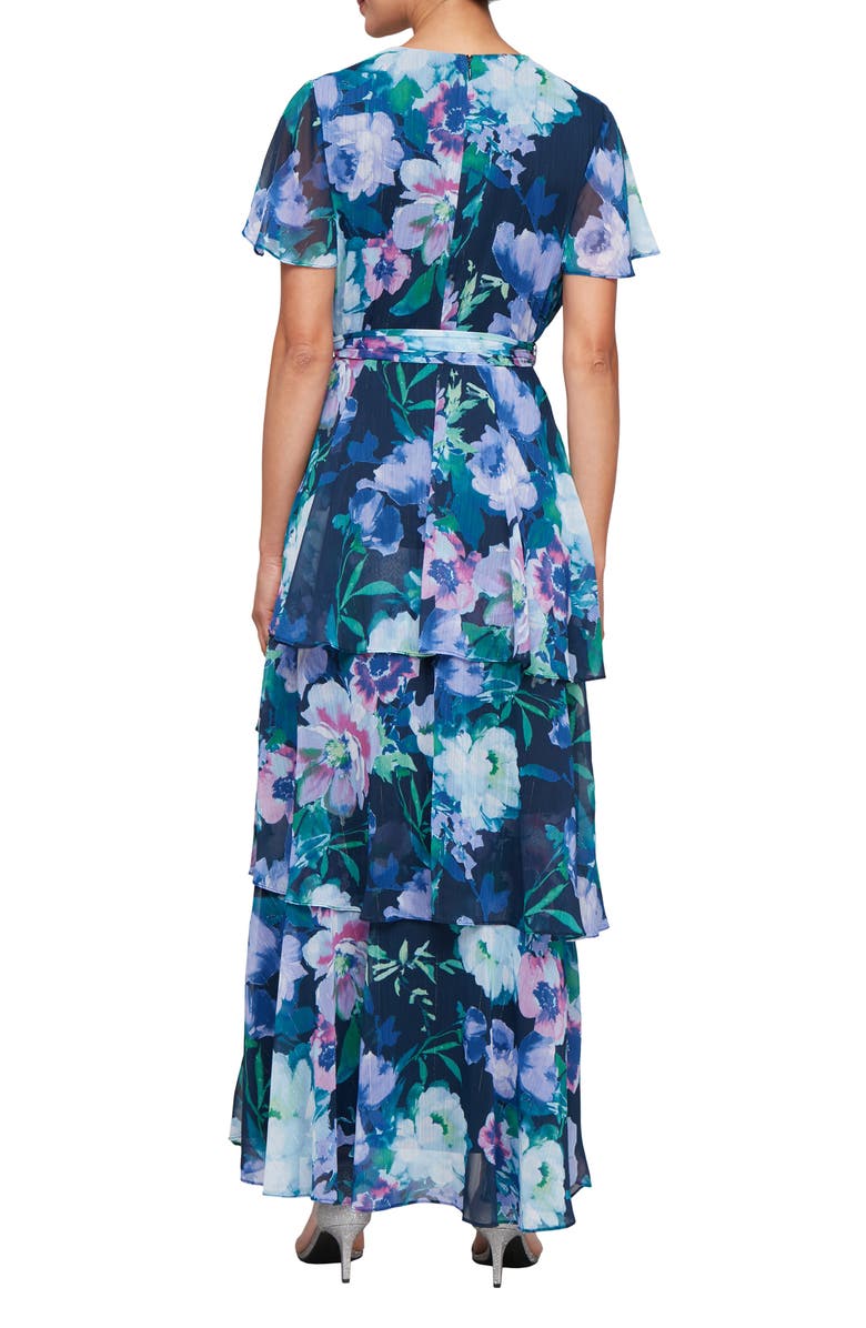 SL FASHIONS Floral Tiered Gown, Alternate, color,