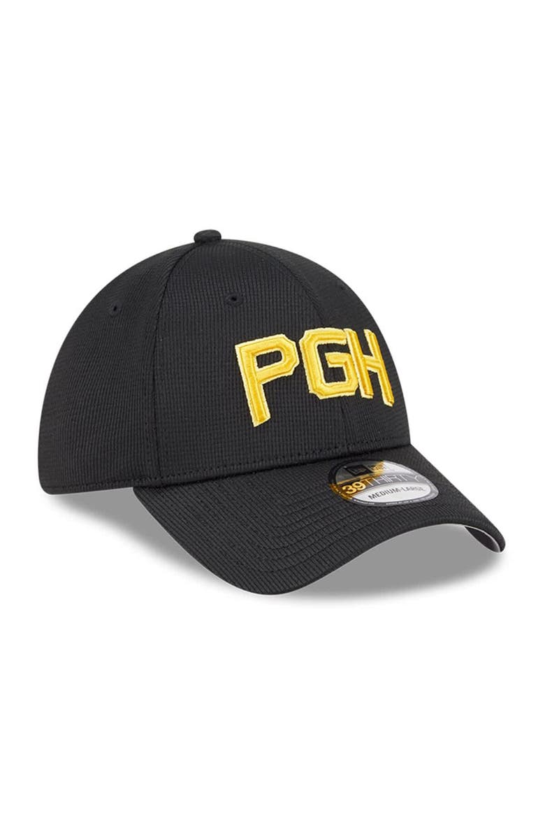 Men's New Era Black Pittsburgh Pirates City Connect Batting Practice 39THIRTY Flex Hat, Alternate, color, Black