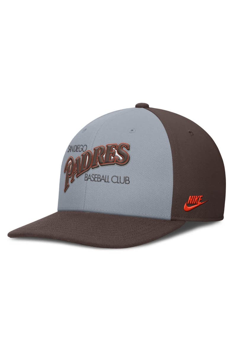 Nike Men's Nike Gray/Brown San Diego Padres Pro Performance Snapback Hat, Alternate, color, Gray