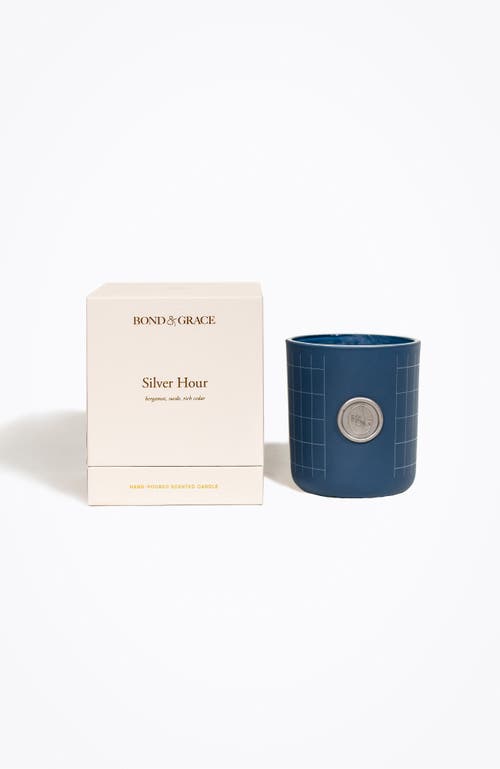 Bond & Grace Silver Hour Candle In Blue