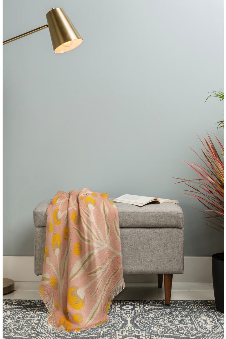 Alisa Galitsyna Berries Peach Throw Blanket, Alternate, color, MULTI