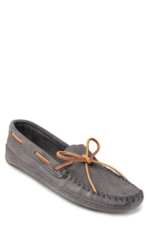 Minnetonka Double Bottom Softsole Slipper In Gray