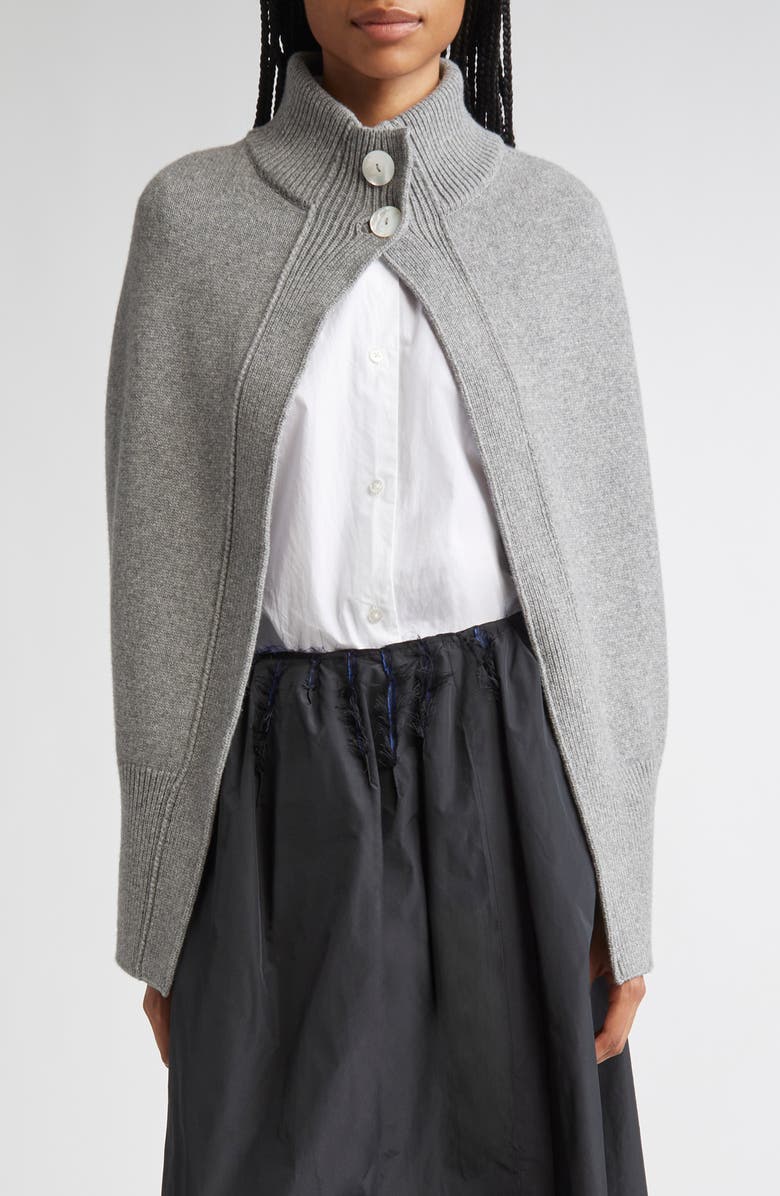 NACKIYÈ Roxalena Merino Wool & Cashmere Cape, Main, color, Istanbul Fog