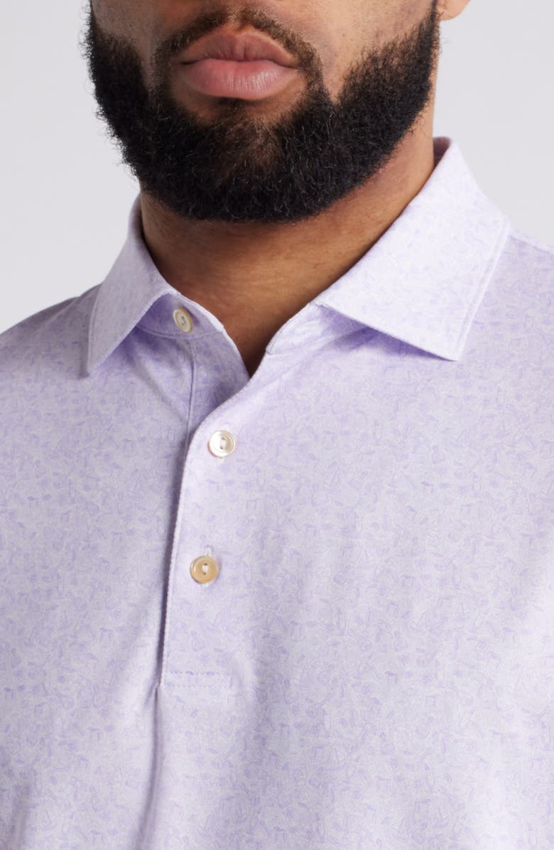 Peter Millar Getaway Performance Jersey Polo, Alternate, color, Lavendar/ White