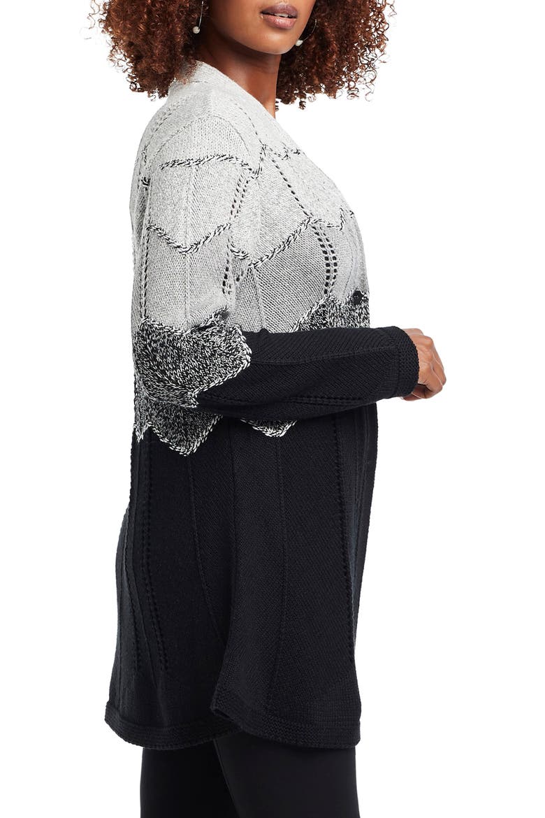 Ombré Twirl Silhouette Cardigan, Alternate, color, BLACK MULTI