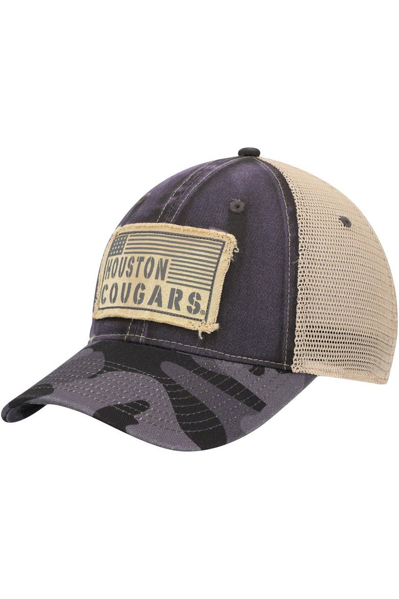 Men's Colosseum Charcoal Houston Cougars OHT Military Appreciation United Trucker Snapback Hat, Main, color, Charcoal