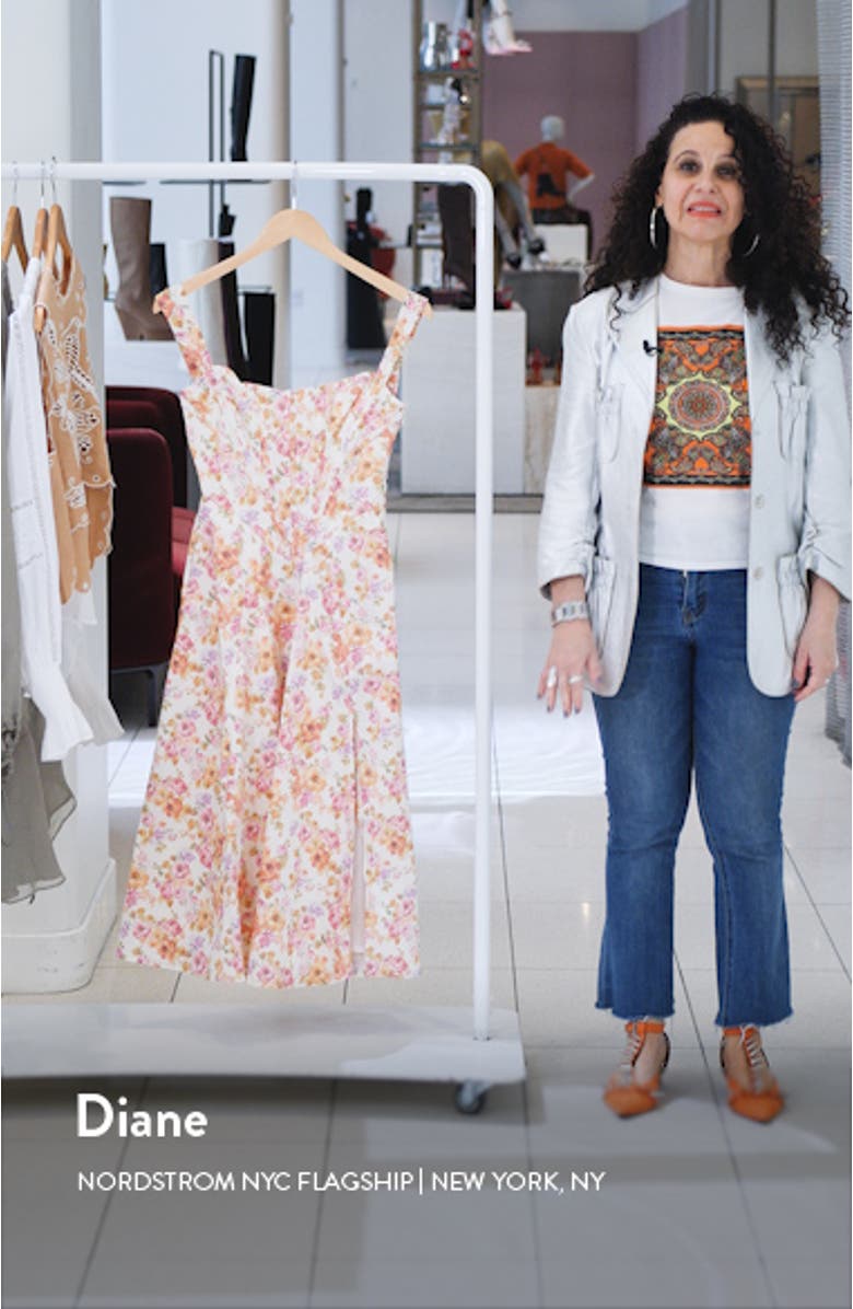 Saira Floral Lace-Up Corset Cocktail Dress, sales video thumbnail