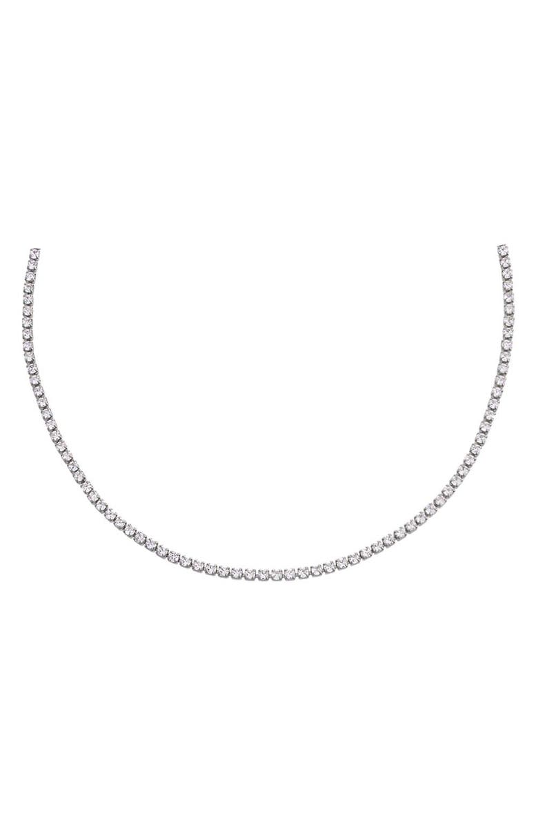 BY ADINA EDEN Thin Tennis Choker, Main, color, Silver