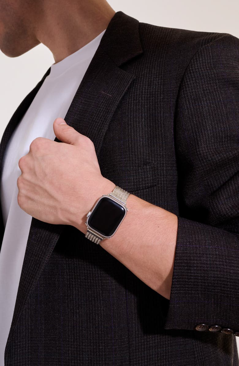 John Hardy Smart Watch Strap, 18mm, Alternate, color, Silver