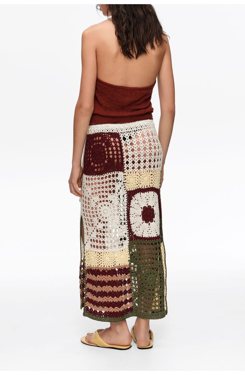 Bimba y Lola Straight Crochet Skirt, Alternate, color, Dark Green