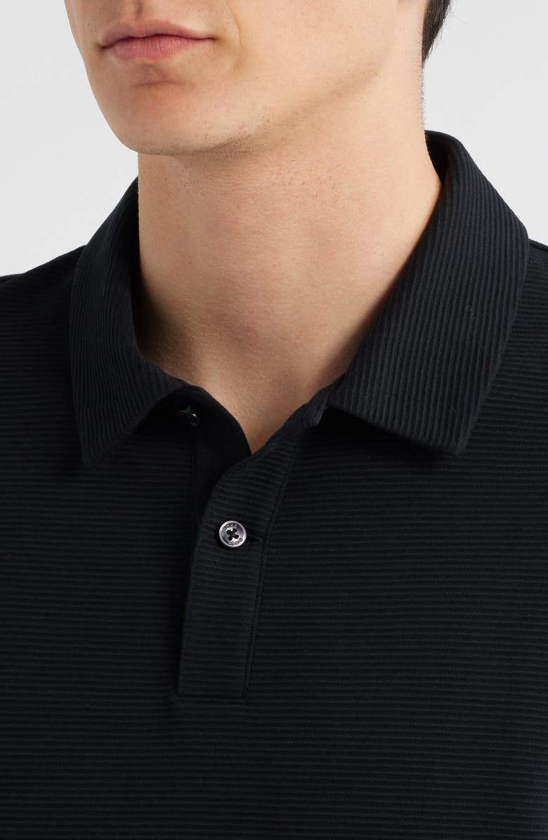 BOSS Pleins Long Sleeve Polo, Alternate, color, Black