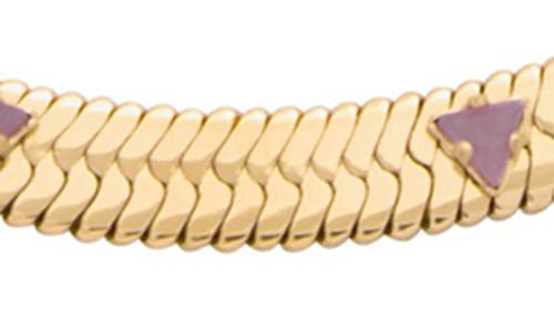 St. Moran Gemstone Snake Chain Necklace In Gold