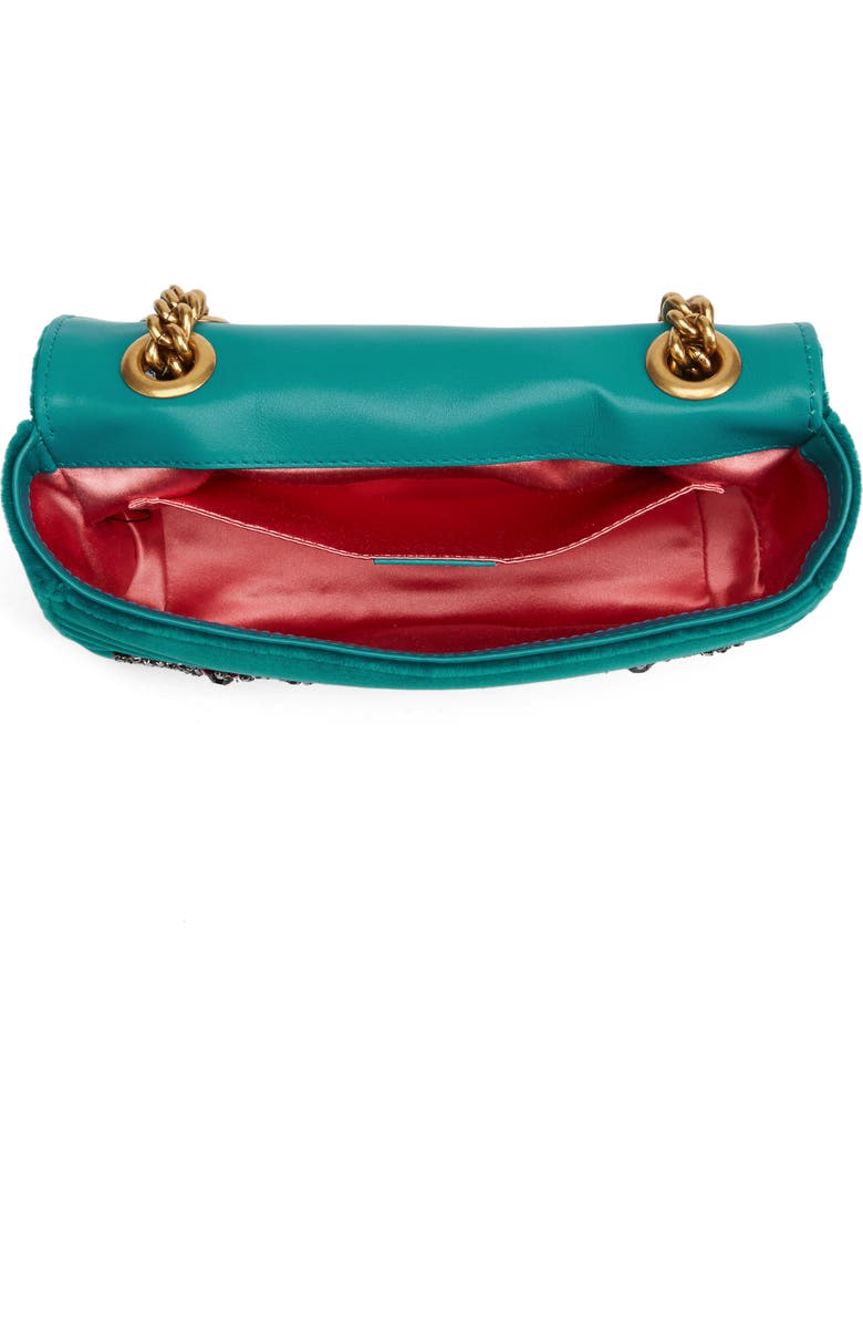 Gucci Mini GG Marmont Matelassé Velvet Shoulder Bag, Alternate, color,