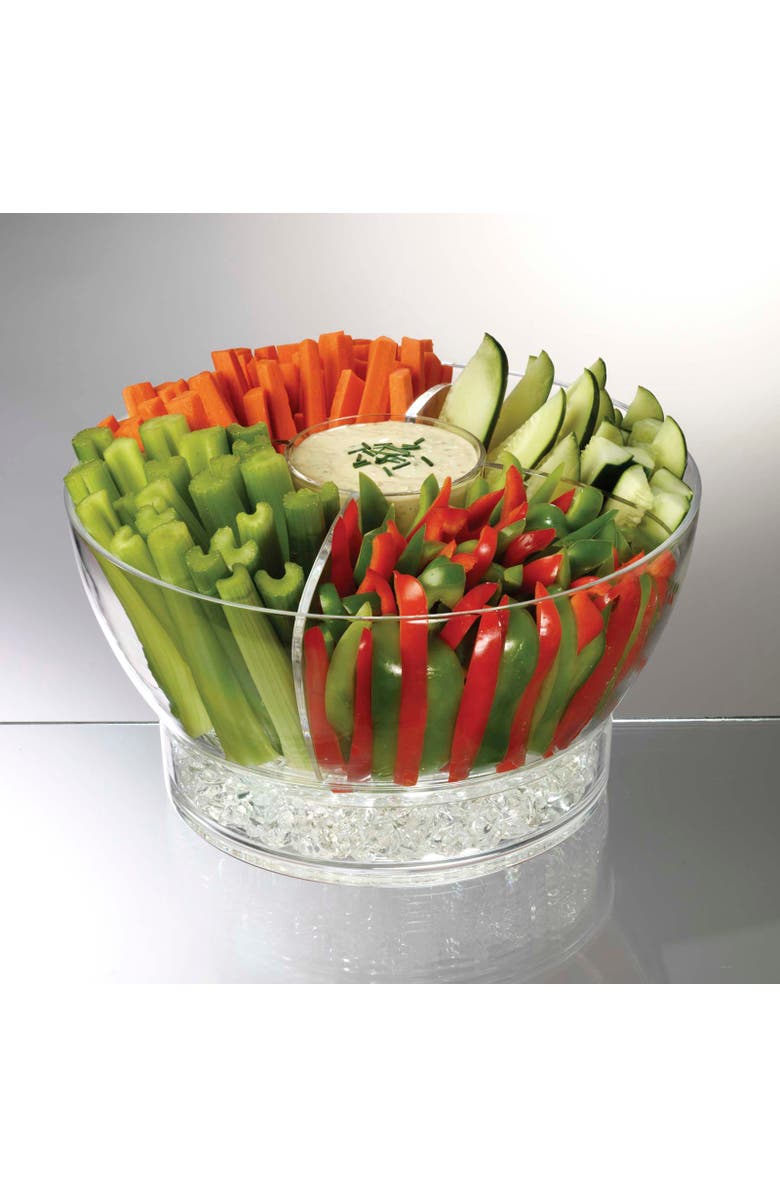 PRODYNE Cold Bowl On Ice Chilled Acrylic Serving Bow, 6.5 Quart, Alternate, color, Clear