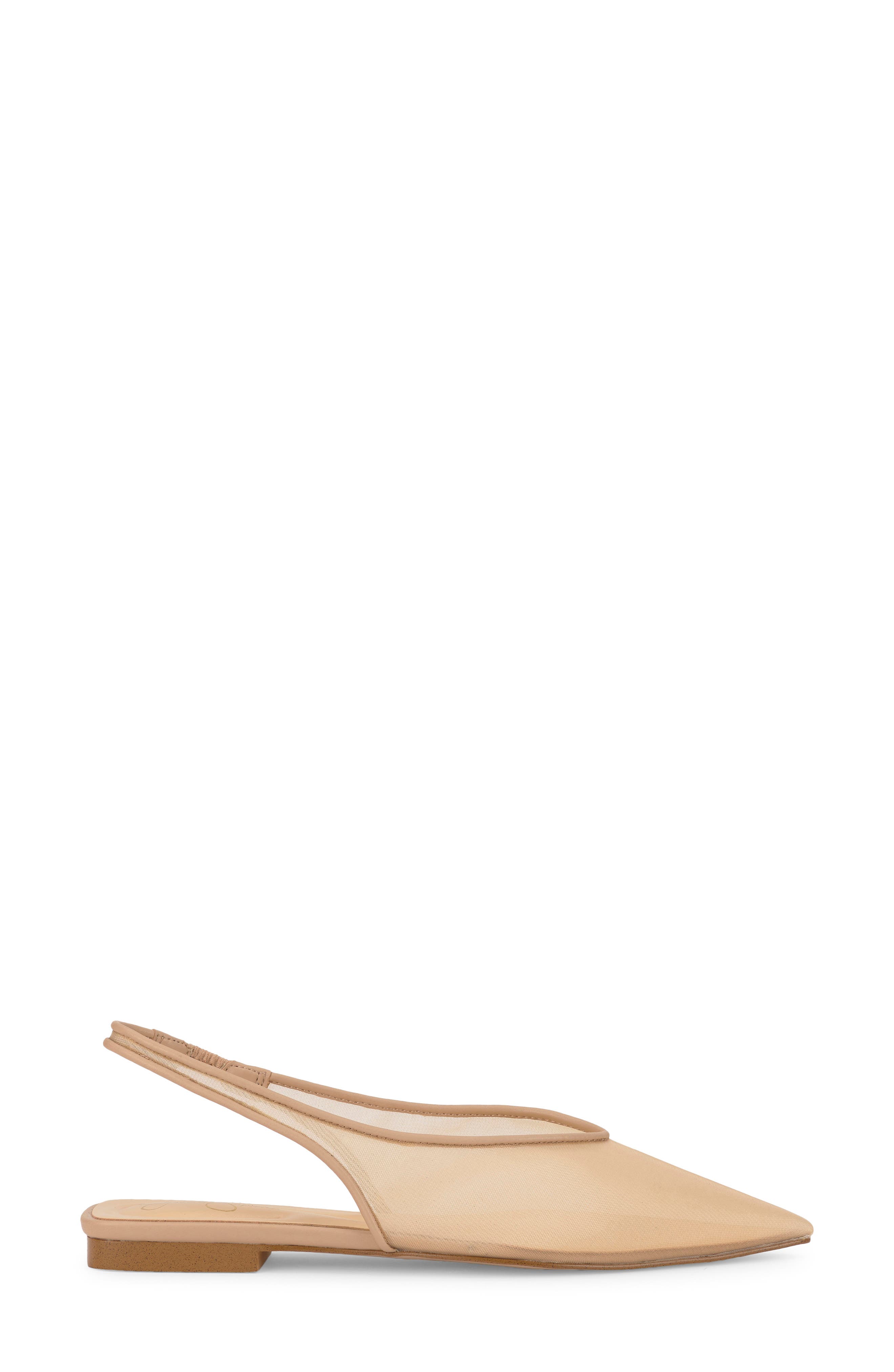 Mezzah Slingback Pointed Toe Flat, Alternate, color, SAND 01