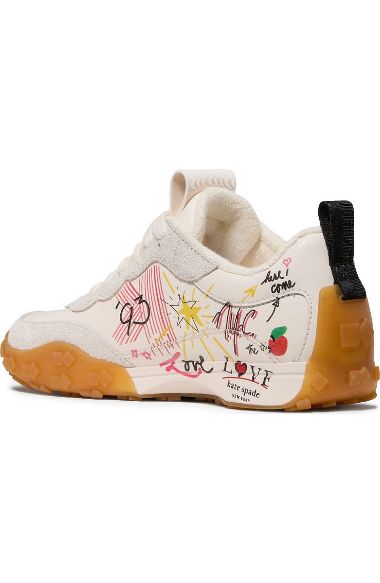 Kate Spade New York k as in kate NYC graffiti sneaker, Alternate, color, Cream Multi