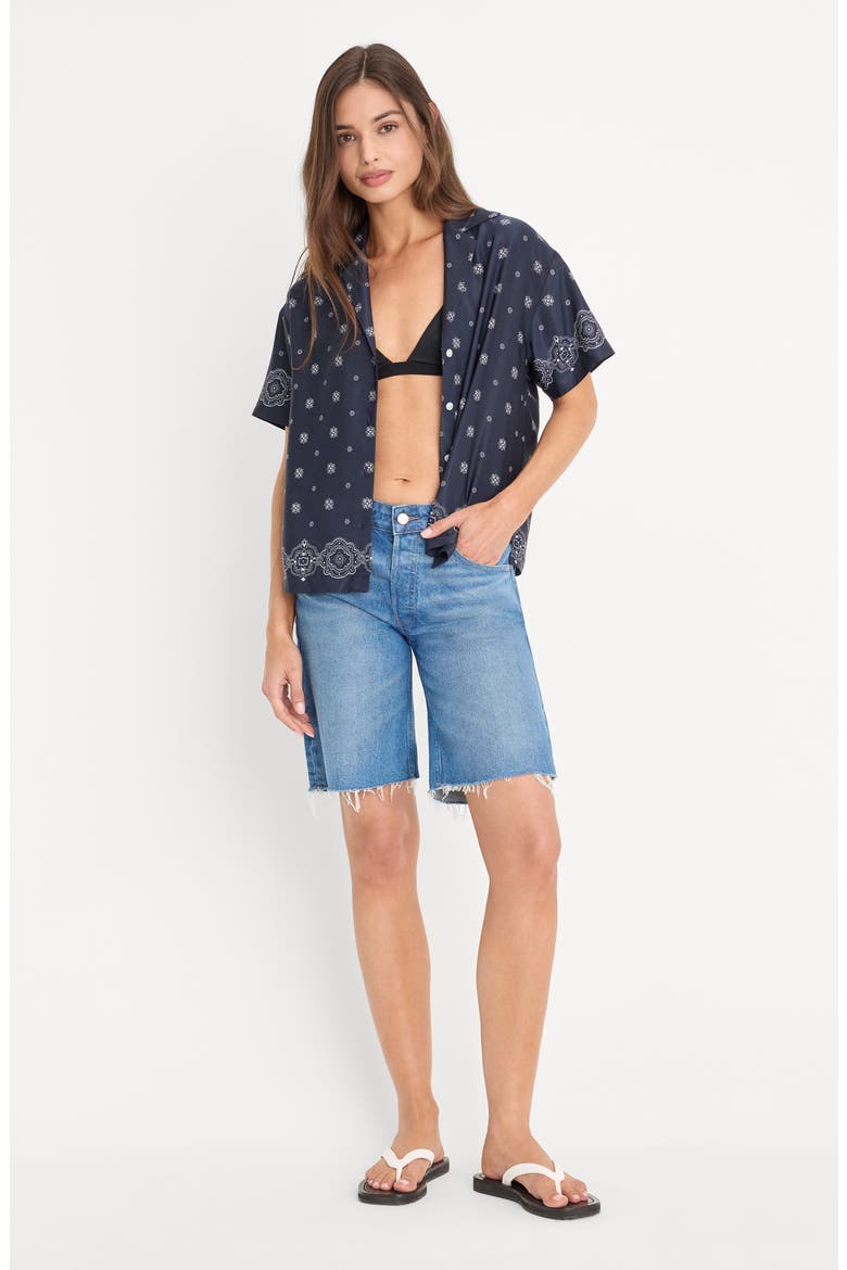 The Medallion Print Button-Up Camp Shirt, Alternate, color, BANDANA