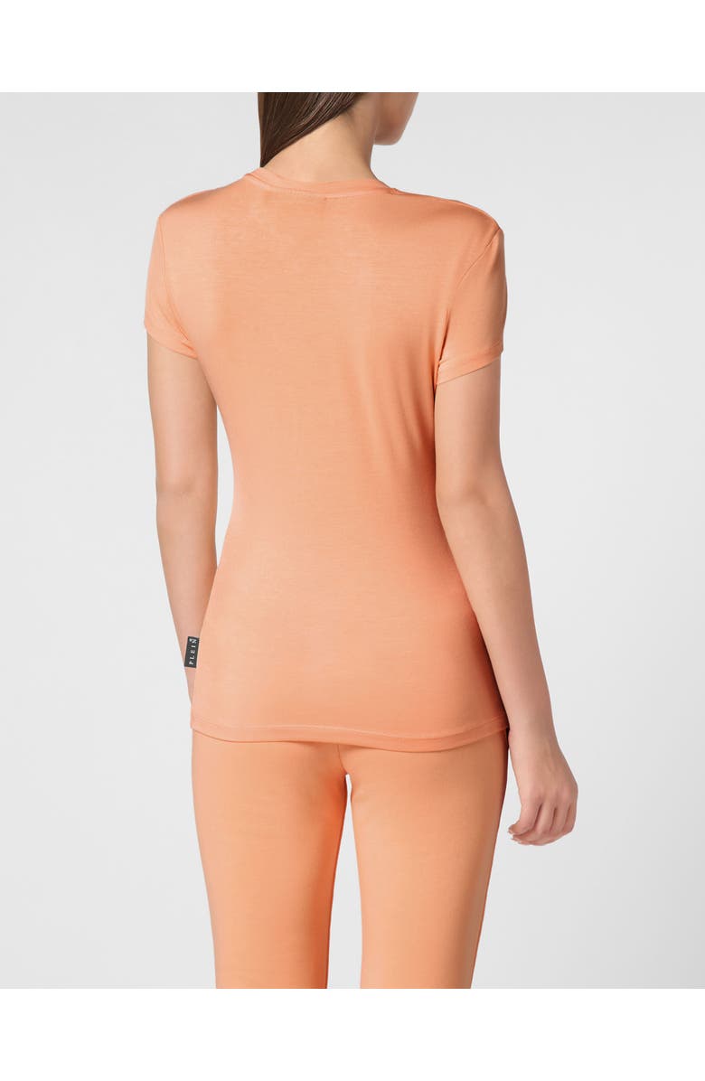 PHILIPP PLEIN Modal T-Shirt Sexy Pure Round Neck Ss Women, Alternate, color, Salmon